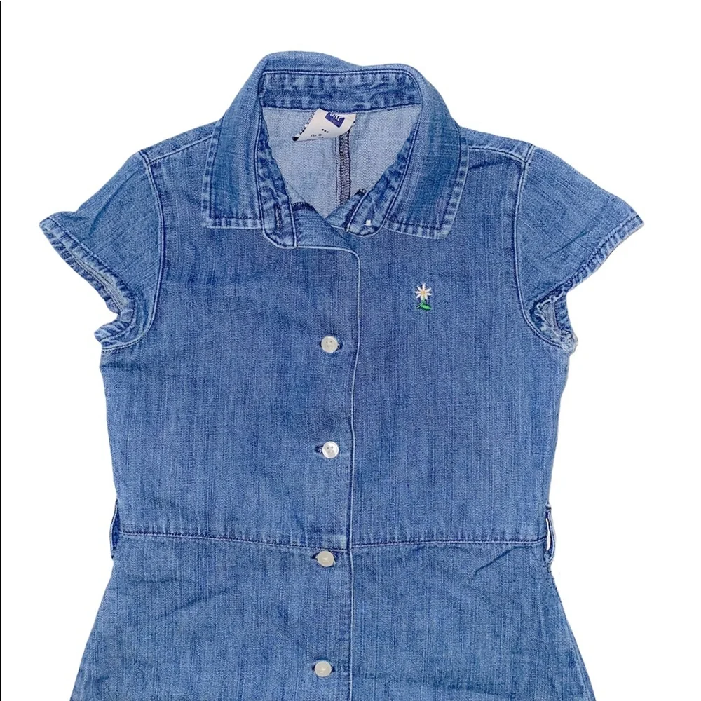 GAP Girls Denim Dress With‎ Daisies sz S (6-7)